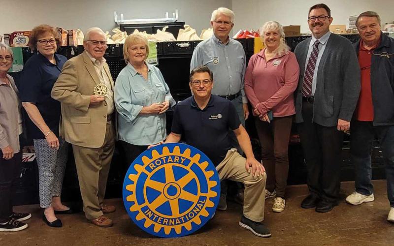 The Durant Rotary Club recently placed new shelving in the Hands of Hope food bank. This was the club’s District Grant project for the year. Each year, the club partners with the Rotary International Foundation to benefit our community through grant projects. Photo provided