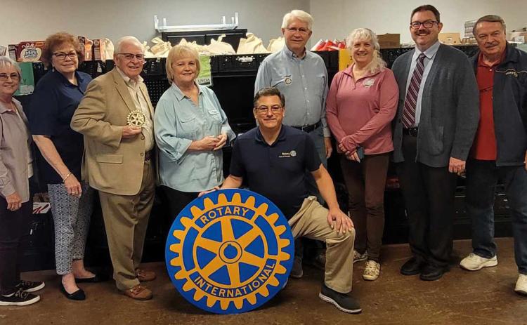 The Durant Rotary Club recently placed new shelving in the Hands of Hope food bank. This was the club’s District Grant project for the year. Each year, the club partners with the Rotary International Foundation to benefit our community through grant projects. Photo provided