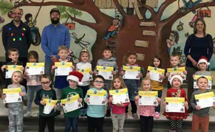 Robert E. Lee Early Childhood Center Kiwanis Terrific Kids for December were awarded by Kyle Stephens, Hudson Toews, Natalie Mende, and Geri Mendez.Front row: Zuri Cherry, Bryn Bolin, Henry Hecker, August Robinson, Jace Humble, Alayna Babb, Emmalynn Cook, Zaylee Marable and D.J. Thrift.Back Row: Oliver McCarty, Everly Hernandez, Jett Barnett, Persephonie Catiller, Ryland Rippee, Mckenah Littrell, Avery Timmons, Jamison Cummins, Jacoby Moss and Charlie Morgan. Photo provided